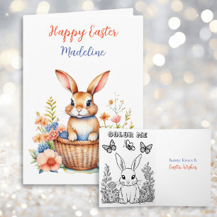 Personalised Happy Easter Plus Colouring Page   Card
