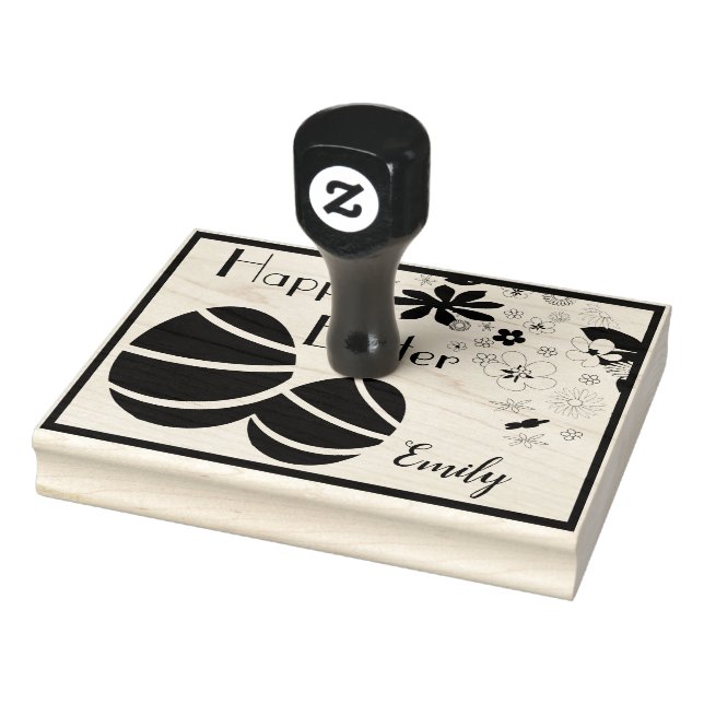 Personalised Happy Easter Rubber Stamp (Stamp)