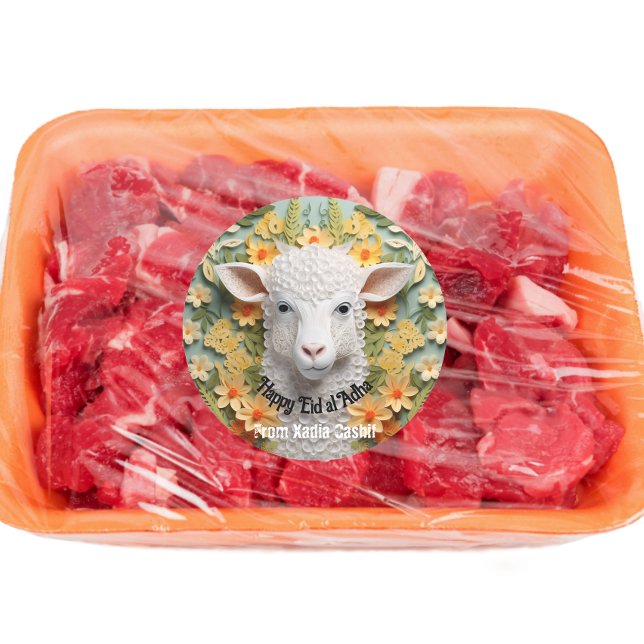 Personalised Happy Eid al Adha Classic Round Sticker (Creator Uploaded)