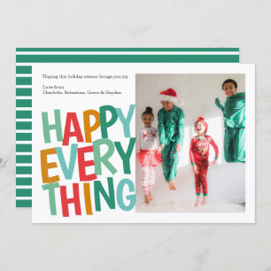 Personalised Happy Everything Colourful Christmas Holiday Card