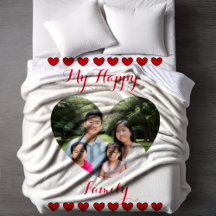 Personalised Happy Family Heart Frame Photo