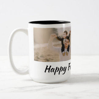 personalised happy Father's Day design Two-Tone Coffee Mug