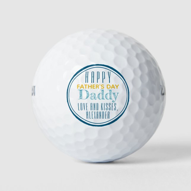 Personalised Happy Father's Day Golf Balls (Front)