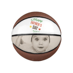 Personalised Happy Fathers Day Photo Gift Mini Basketball