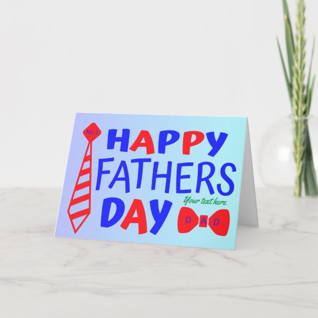 Personalised Happy Father's Day Tie Card (Front)