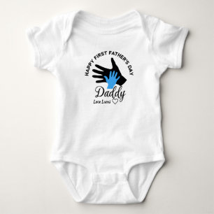 Personalised Happy First Fathers Day 2023 From Son Baby Bodysuit