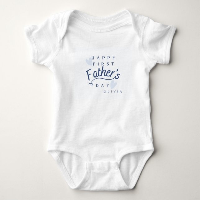Personalised Happy First Father's Day  Baby Bodysuit (Front)