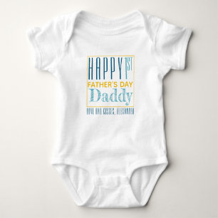 Personalised Happy First Father's Day Baby Bodysuit