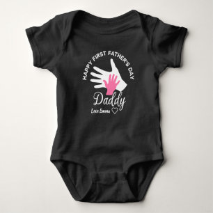 Personalised Happy First Fathers Day From daughter Baby Bodysuit
