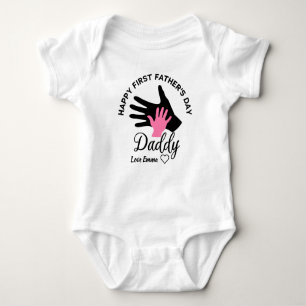 Personalised Happy First Fathers Day From daughter Baby Bodysuit