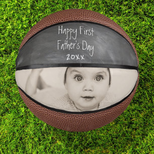 Personalised Happy First Fathers Day Mini Basketball