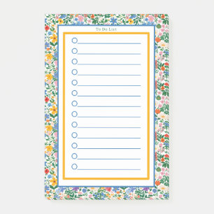 Personalised Happy Floral Botanical To Do List. Post-it Notes