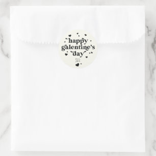 Personalised Happy Galentine's Day Classic Round Sticker