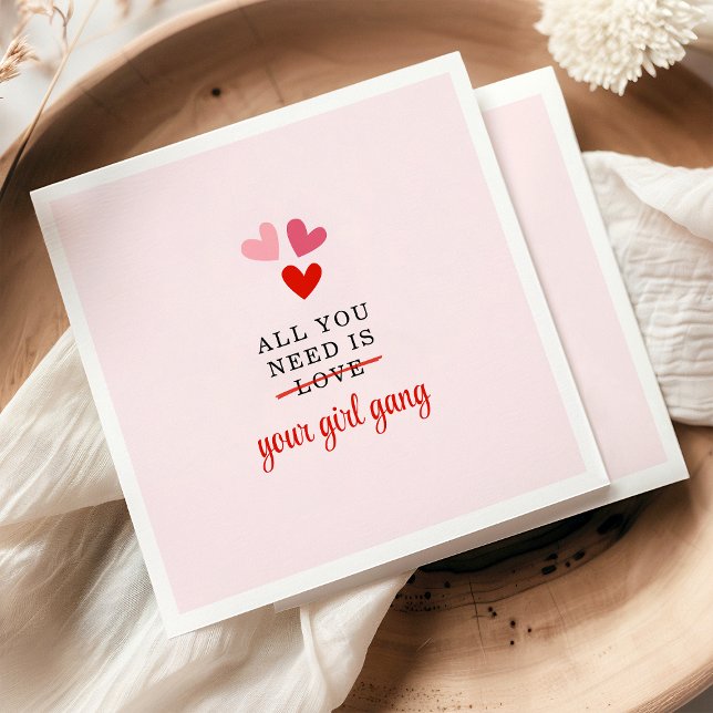 Personalised Happy Galentine's Day Party Napkin (Creator Uploaded)