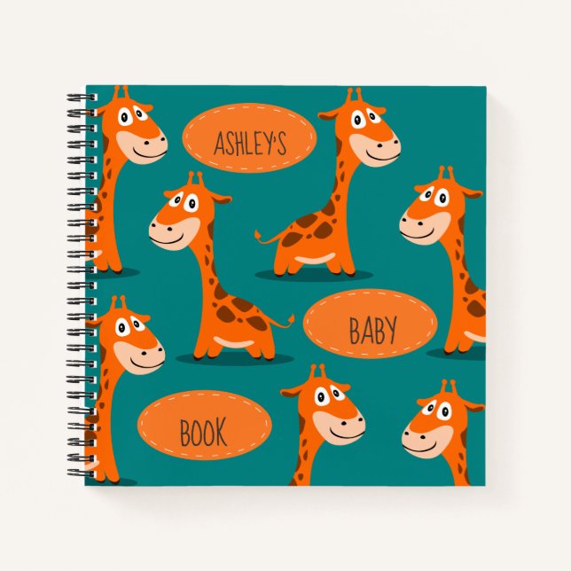 Personalised Happy Giraffe Baby Book (Front)