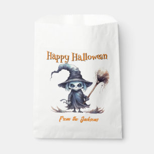 Personalised Happy Halloween CREEPY SKELETON WITCH Favour Bags