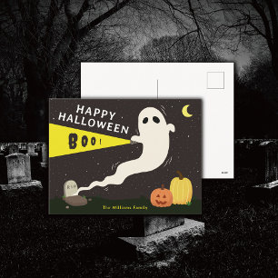 Personalised Happy Halloween Ghost Holiday Postcard