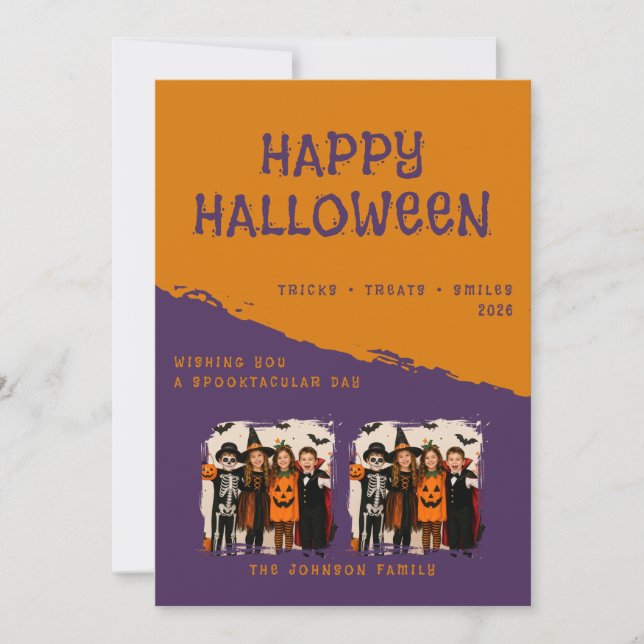 Personalised Happy Halloween Greeting Card (Front)