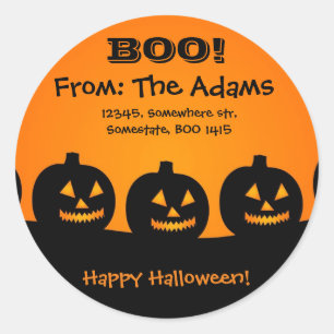 Personalised/Happy Halloween/Pumpkins Adress Label