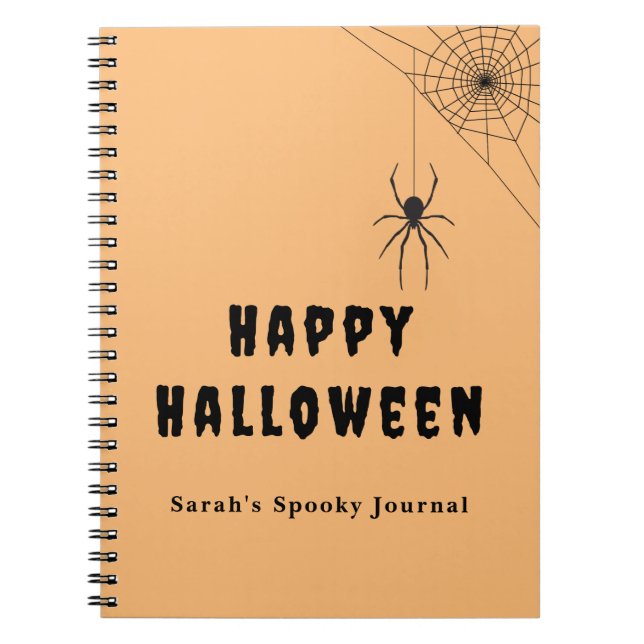 Personalised Happy Halloween Spooky Notebook (Front)
