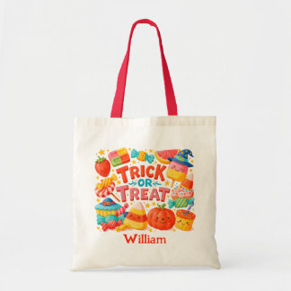 Personalised Happy Halloween Trick of Treat Candy Tote Bag
