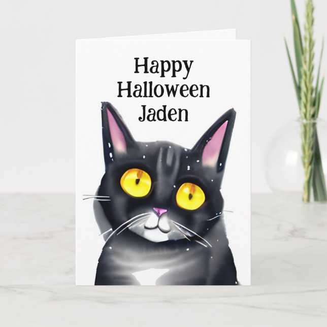 Personalised Happy Halloween with Colouring Page  Card (Front)