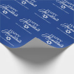 Personalised HAPPY HANUKKAH Blue Star of David Wrapping Paper<br><div class="desc">Wrap your gifts with these elegant Jewish Holiday HAPPY HANUKKAH Chanukah wrapping paper.  Navy blue background with star of DAVID.  Personalise by adding message or name or delete.</div>