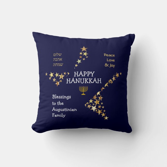 Personalised HAPPY HANUKKAH  Cushion (Front)