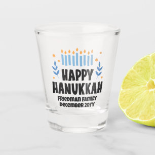 Personalised Happy Hanukkah Party Favour Shot Glas Shot Glass