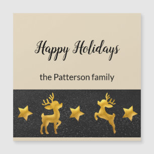 Personalised Happy Holiday with Golden Reindeer