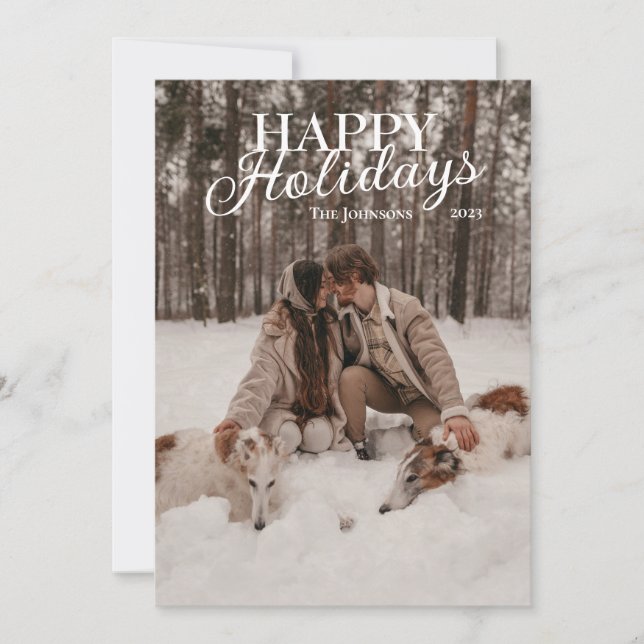 Personalised Happy Holidays Card with Photo  (Front)