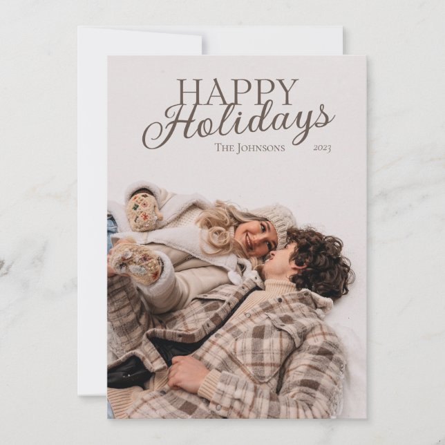 Personalised Happy Holidays Card with Photo  (Front)