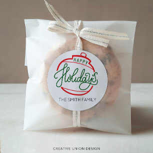 Personalised Happy Holidays Gift Tag Name