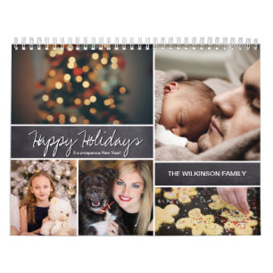 Personalised Happy Holidays, New Year, Photo Calendar