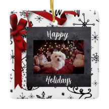 Personalised Happy Holidays Pet Themed Ornament