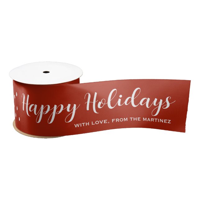 Personalised Happy Holidays Satin Ribbon (Spool)