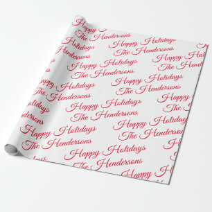 Personalised Happy Holidays Wrapping Paper