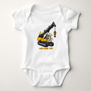 Personalised Happy LIttle Crane Baby Bodysuit
