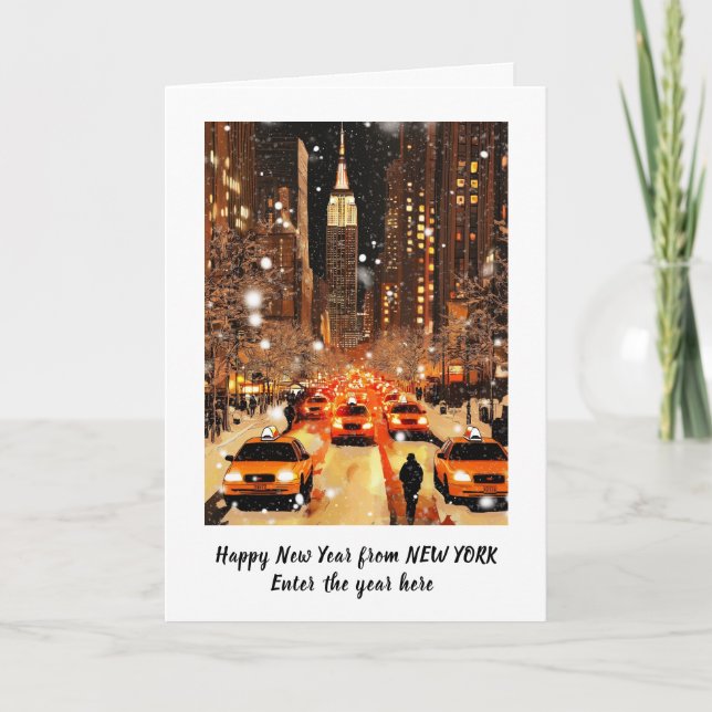 Personalised Happy New Year 2025 New York card (Front)