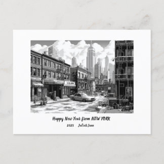 Personalised Happy New Year 2025 New York Holiday Postcard