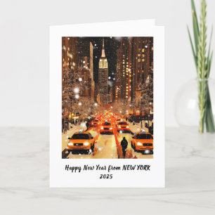 Personalised Happy New Year Manhattan New York Holiday Card