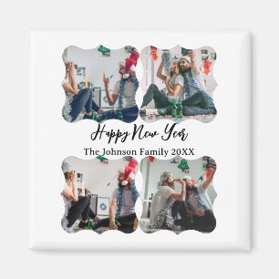 Personalised Happy New Year Script 4 collage photo Magnet