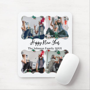 Personalised Happy New Year Script 4 collage photo Mouse Pad