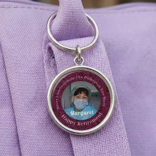 Personalised Happy Nurse Retirement Gifts Key Ring