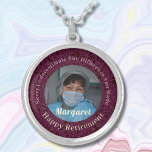 Personalised Happy Nurse Retirement Gifts Silver Plated Necklace<br><div class="desc">Our Personalised Happy Nurse Retirement Gifts Silver Plated Necklace is a beautiful and sentimental gift option for retired nurses. This is designed to honour their years of hard work and dedication. It features a photo, and you can customise the text. The necklace serves as a reminder of their impact on...</div>