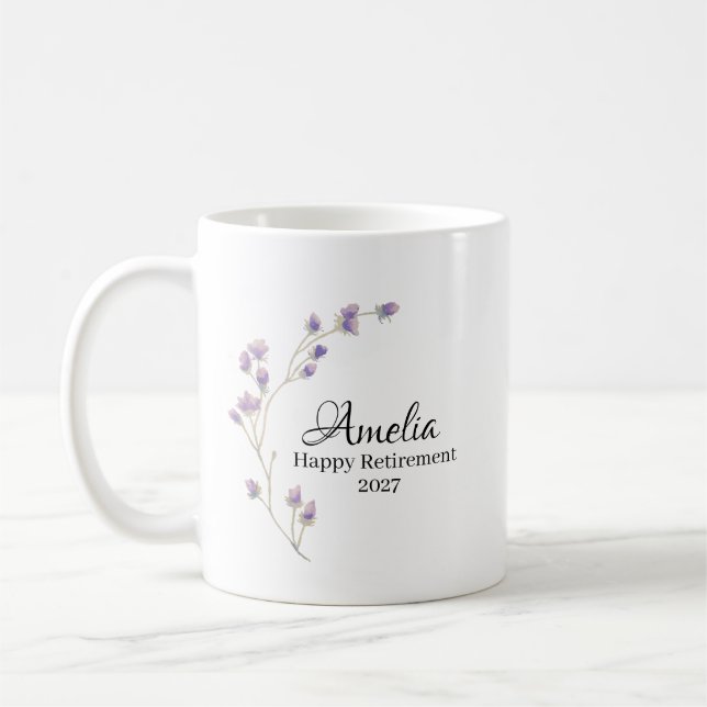 Personalised Happy Retirement 2027  Coffee Mug (Left)
