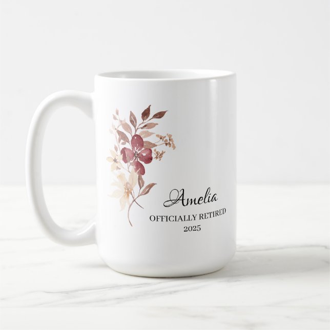 Personalised Happy Retirement Gift  Coffee Mug (Left)