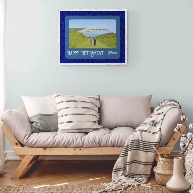 Personalised Happy Retirement Gifts for Mum Blue Poster (Creator Uploaded)
