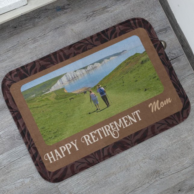 Personalised Happy Retirement Gifts for Mum Brown Bath Mat (Creator Uploaded)