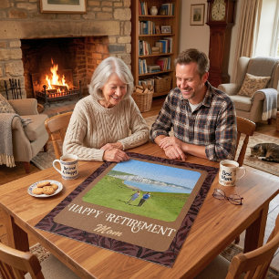 Personalised Happy Retirement Gifts for Mum Brown Jigsaw Puzzle